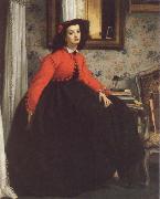 James Tissot Portrait of Mill L L,Called woman in Red Vest Sweden oil painting artist